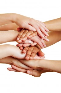 Hands as concept for help and support